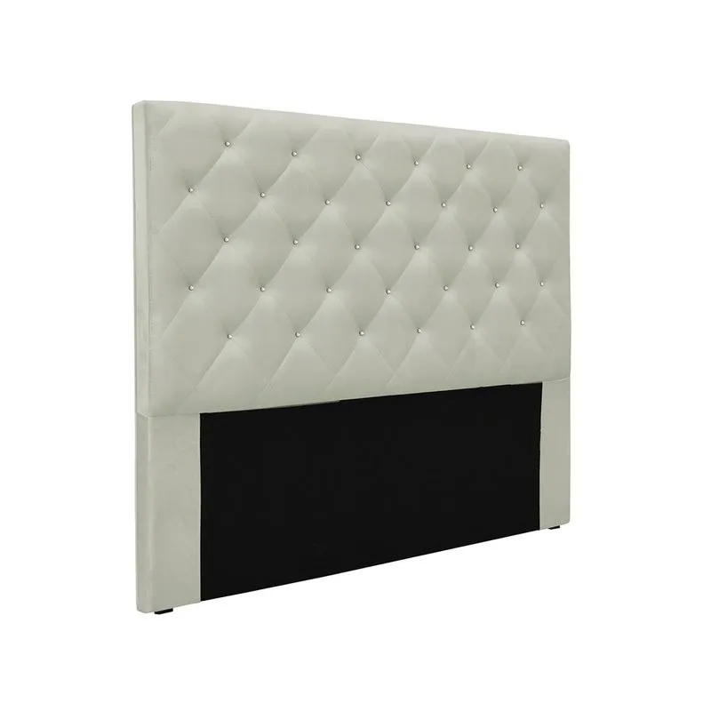 Cabeceira Cama Box Queen 160 cm Tania Veludo Prata S04 - D'Rossi