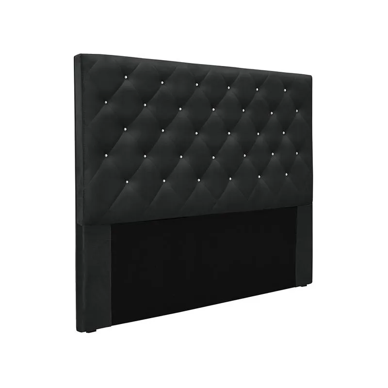 Cabeceira Cama Box Queen 160 cm Tania Veludo Preto S04 - D'Rossi