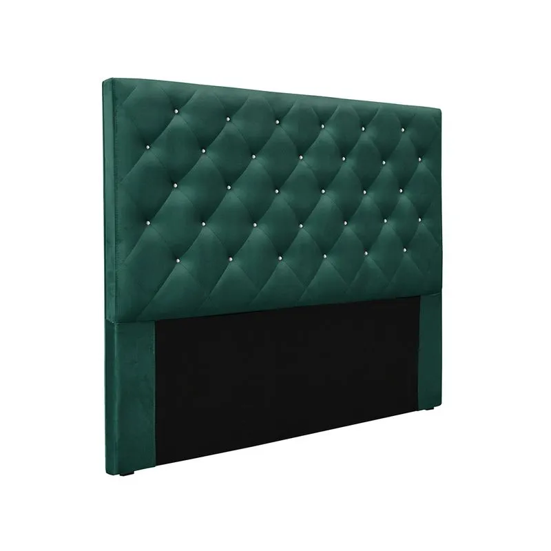 Cabeceira Cama Box Queen 160 cm Tania Veludo Verde S04 - D'Rossi