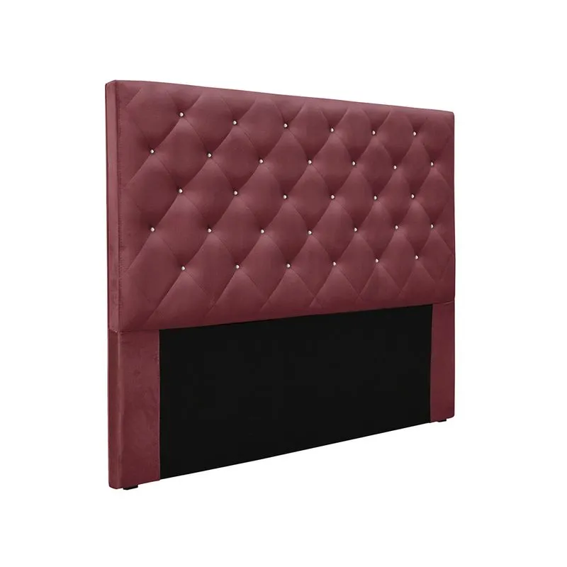 Cabeceira Cama Box Queen 160 cm Tania Veludo Vinho S04 - D'Rossi