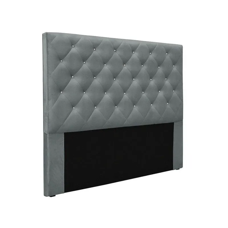 Cabeceira Cama Box King 195 Cm Tania Veludo Cinza S04 - D'rossi