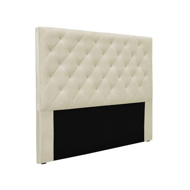 Cabeceira Cama Box King 195 Cm Tania Veludo S04 - D'rossi Cor Bege
