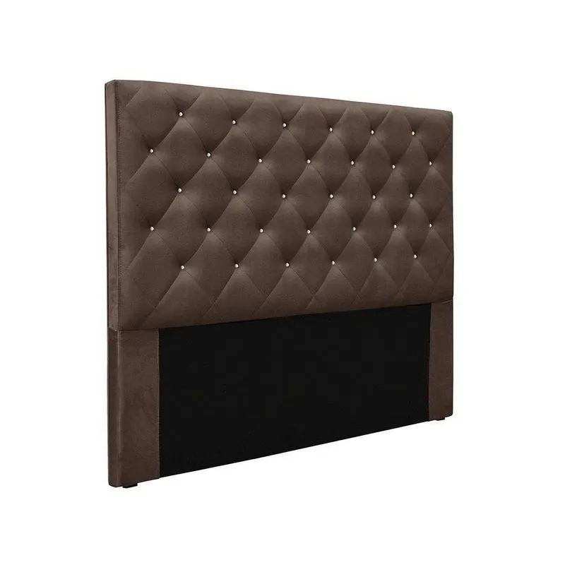 Cabeceira Cama Box King 195 Cm Tania Veludo Marrom S04 - D'rossi