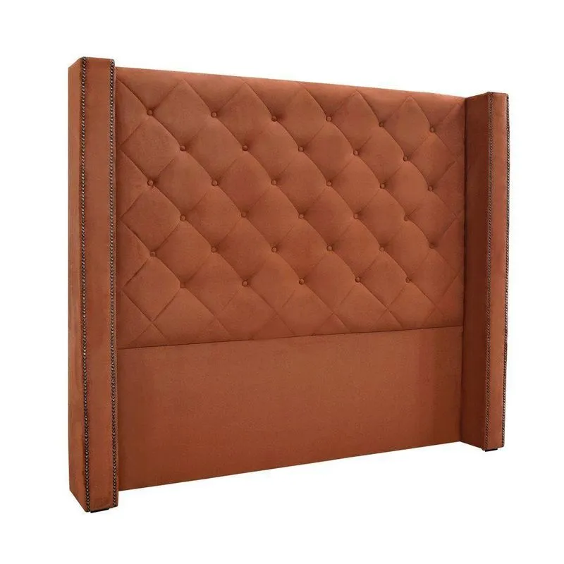 Cabeceira Cama Box Queen 160 Cm Vicenza Veludo S04 - D'rossi Cor Cobre