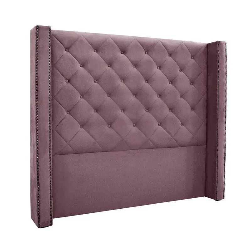 Cabeceira Cama Box King 195 Cm Vicenza Veludo S04 Cor Uva