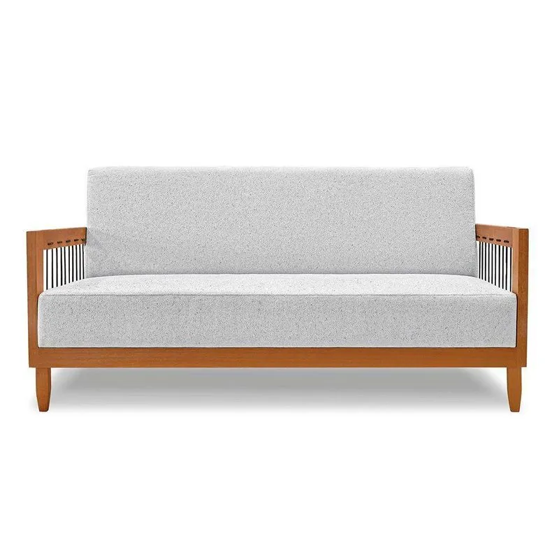 Sofá 2 Lugares Base De Madeira Mariana 160 Cm Linho S04 - D'rossi Cor Grigio