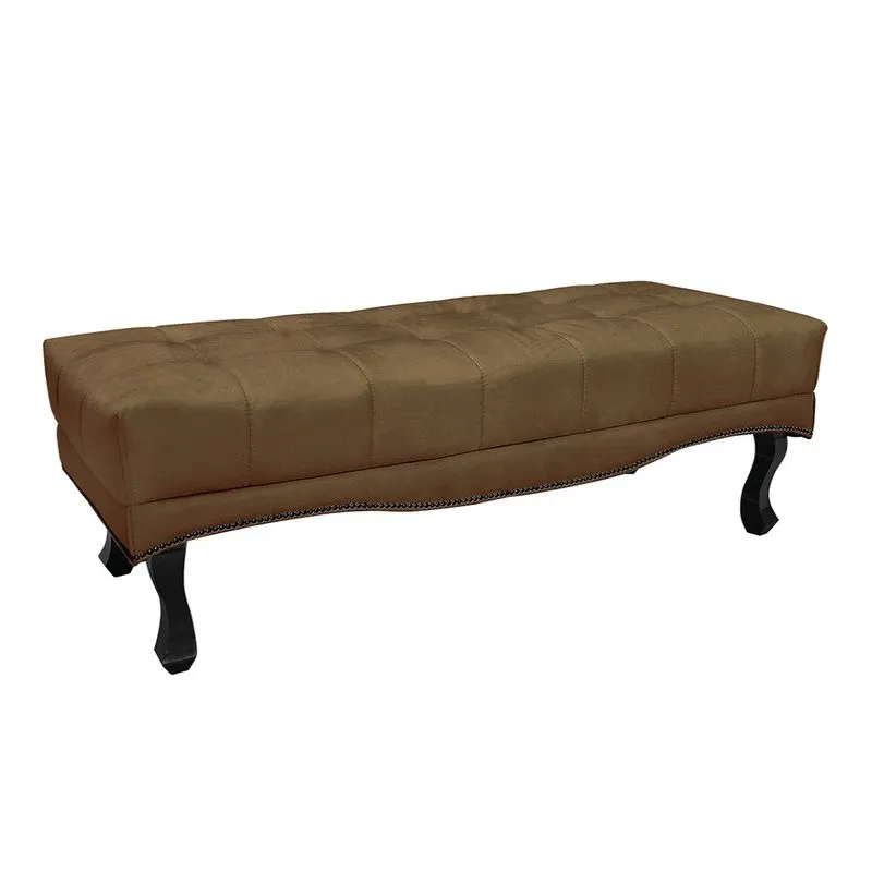 Puff Recamier Retrô Luis Xv Captonê para Quarto Vicenza 90cm Suede Caramelo S04 - D'Rossi