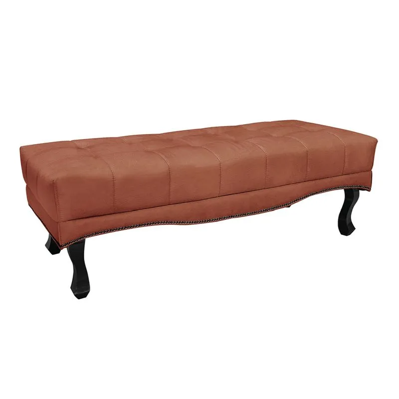 Puff Recamier Retrô Luis Xv Captonê Quarto Vicenza 90cm Veludo Cobre S04 - D'Rossi