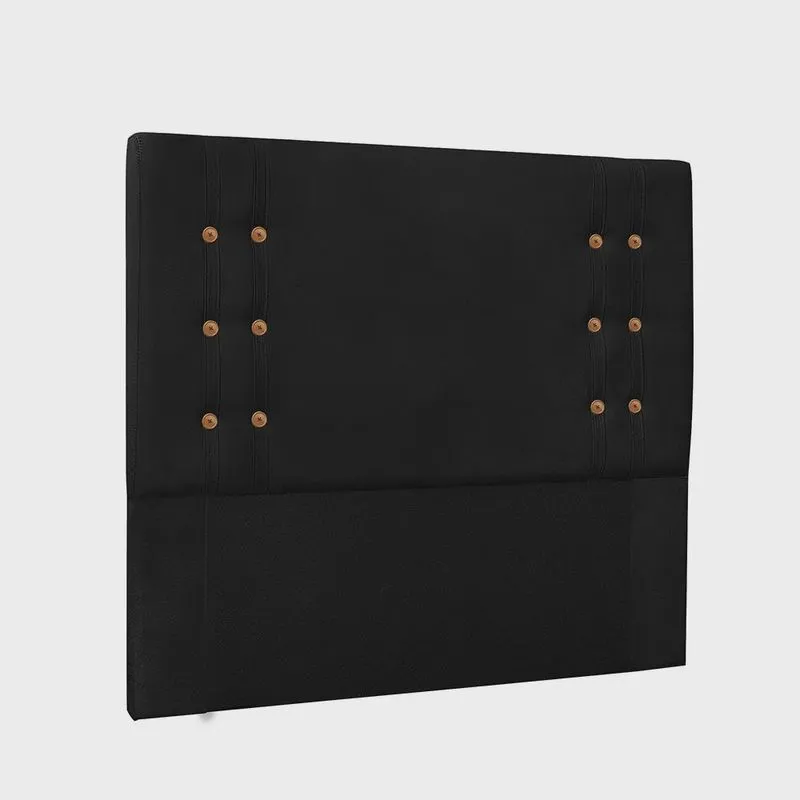 Cabeceira Cama Box Solteiro 90cm e Recamier Gênova Suede Preto S04 - D'Rossi
