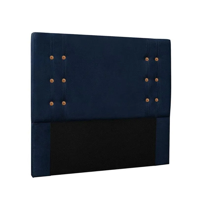 Cabeceira Cama Box Casal 140cm E Recamier Gênova Suede S04 - D'rossi Cor Azul Marinho