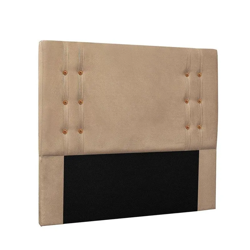 Cabeceira Cama Box Casal 140cm E Recamier Gênova Suede Bege S04 - D'rossi