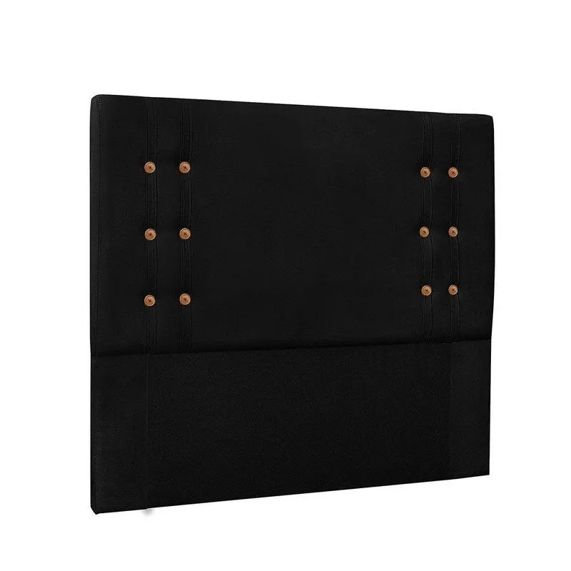 Cabeceira Cama Box Casal 140cm E Recamier Gênova Suede S04 - D'rossi Cor Preto