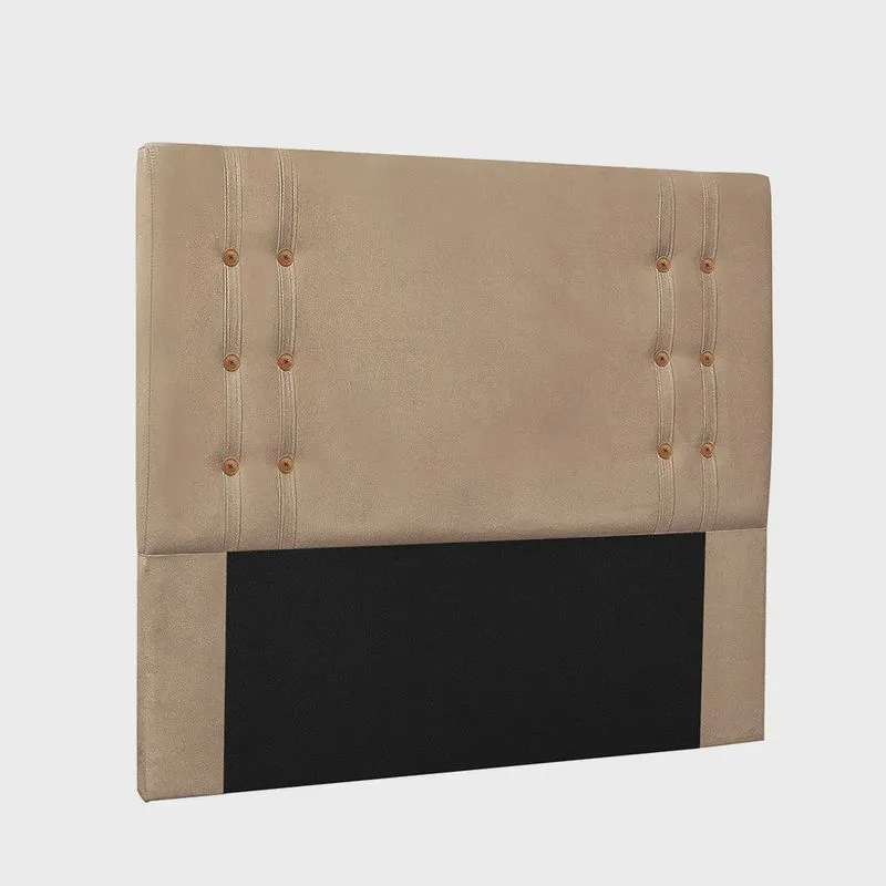 Cabeceira Cama Box Queen 160cm e Recamier Gênova Suede Bege S04 - D'Rossi