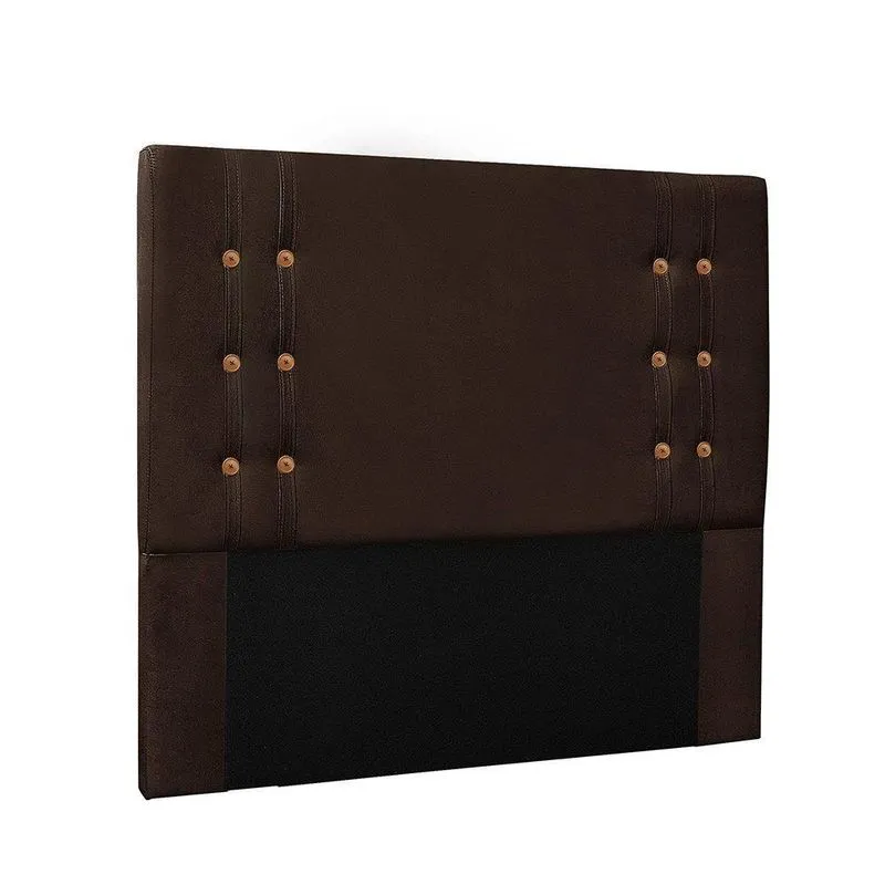 Cabeceira Cama Box King 195cm E Recamier Gênova Suede S04 - D'rossi Cor Café