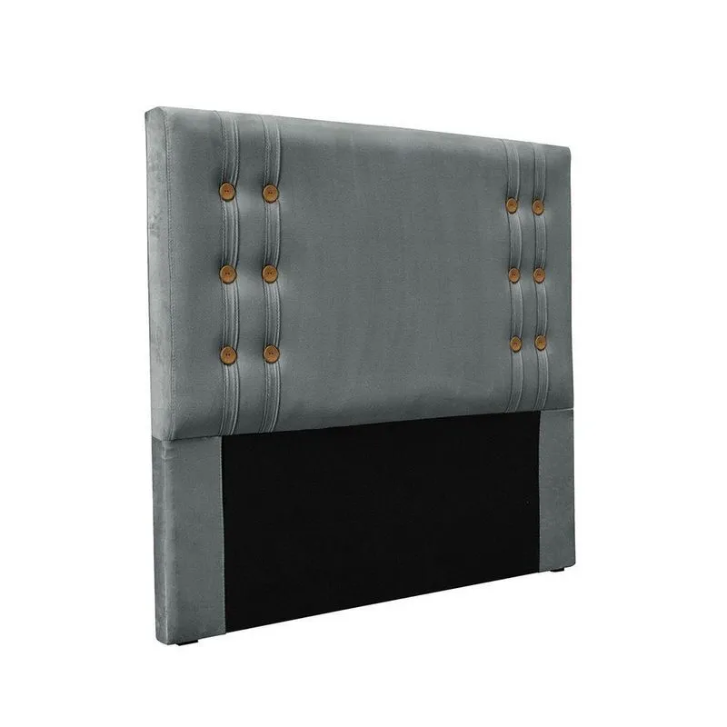 Cabeceira Cama Box Casal 140cm E Recamier Gênova Veludo Cinza S04 - D'rossi