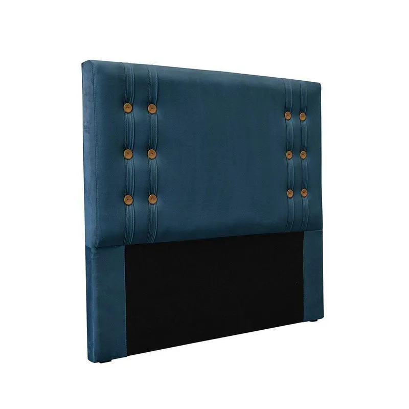 Cabeceira Cama Box Queen 160cm E Recamier Gênova Veludo S04 - D'rossi Cor Azul Marinho