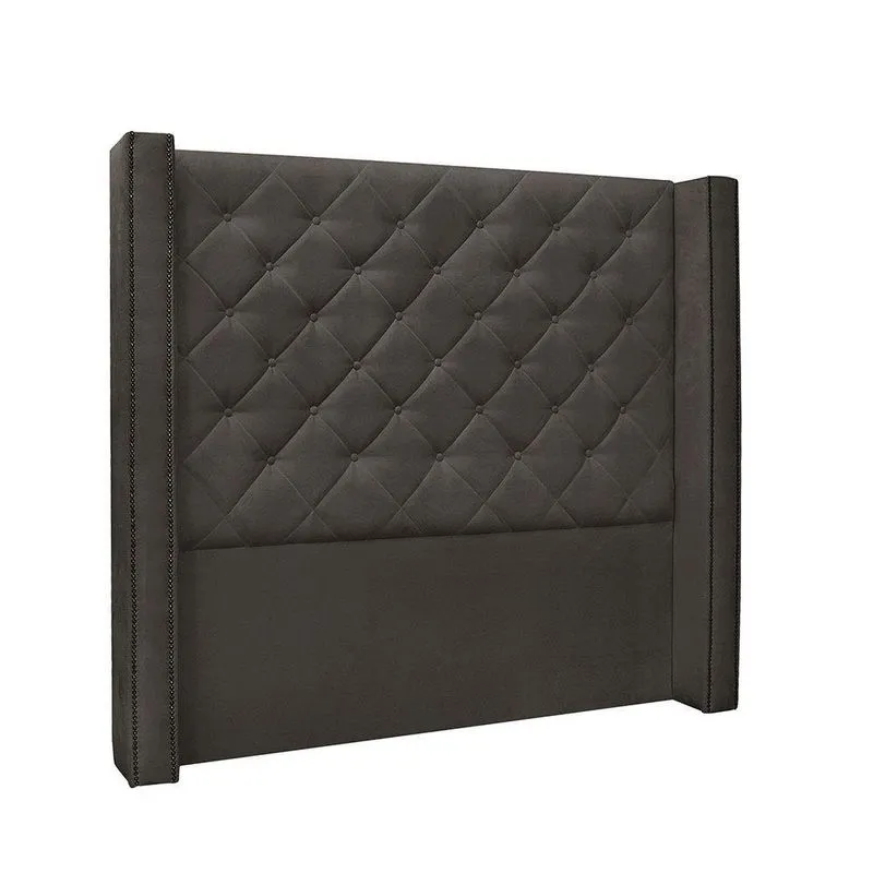 Cabeceira Cama Box Casal 140cm e Recamier Vicenza Suede S04 Cor Cinza