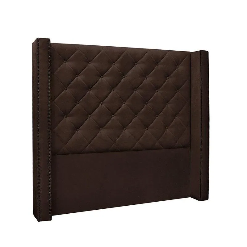 Cabeceira Cama Box Queen 160cm E Recamier Vicenza Suede S04 - D'rossi Cor Café