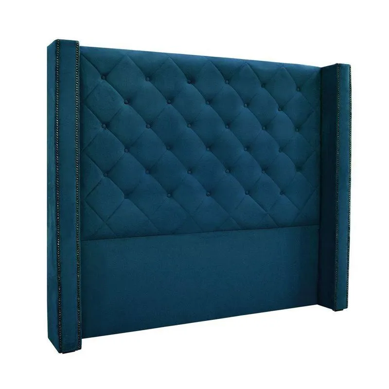 Cabeceira Cama Box Solteiro 90cm E Recamier Vicenza Veludo Azul Marinho S04 - D'rossi