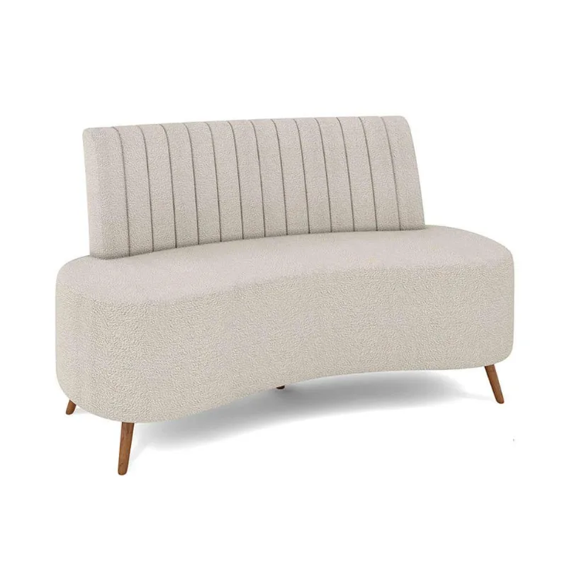 Sofá 2 Lugares Living 160cm Pé Palito Maraú Bouclê K01 - D'rossi Cor Bege