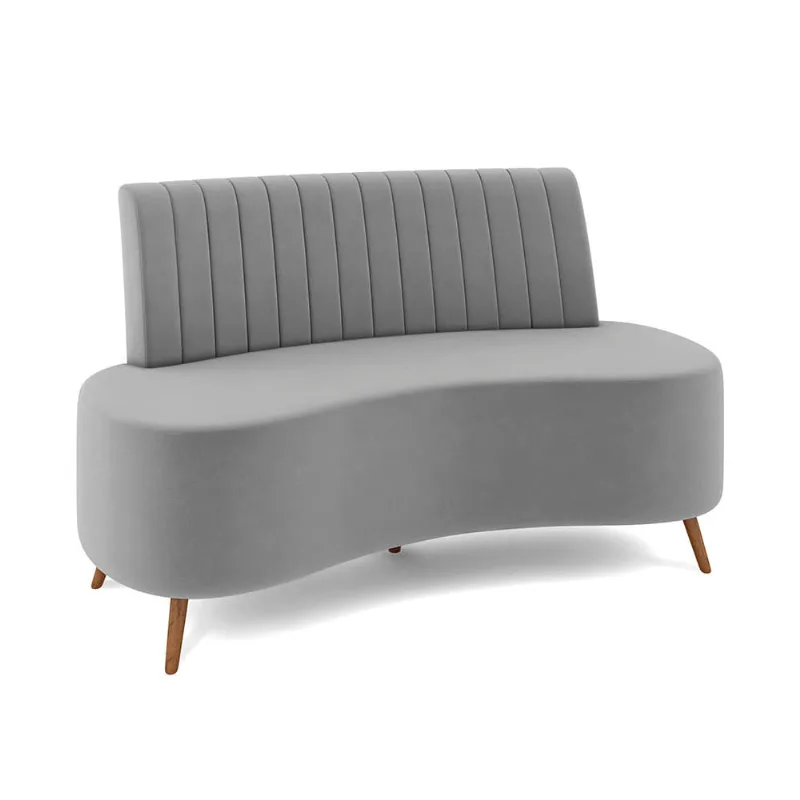Sofá 2 Lugares Living 135Cm Pé Palito Maraú Veludo K01 - D'Rossi Cinza