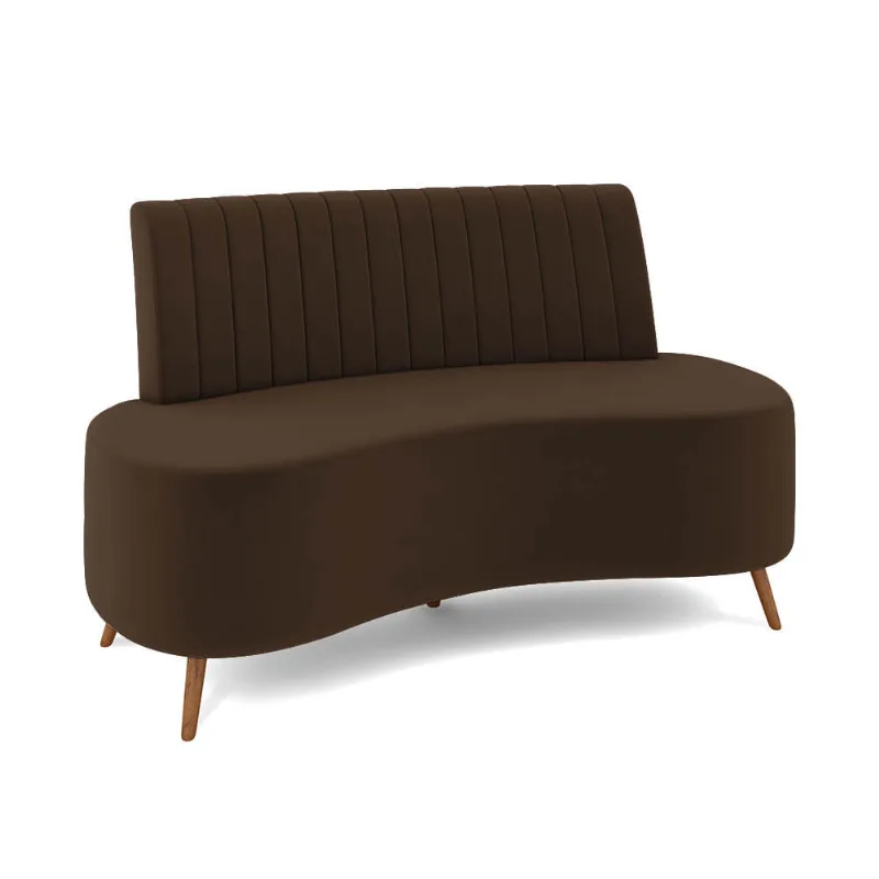 Sofá 2 Lugares Living 135Cm Pé Palito Maraú Veludo K01 - D'Rossi Marrom