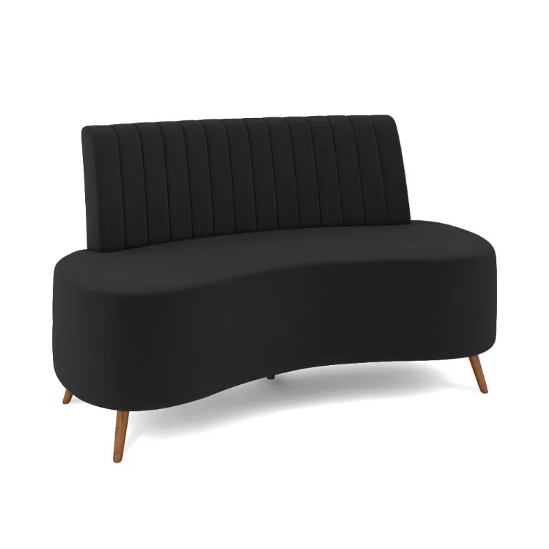 Sofá 2 Lugares Living 135Cm Pé Palito Maraú Veludo K01 - D'Rossi Preto