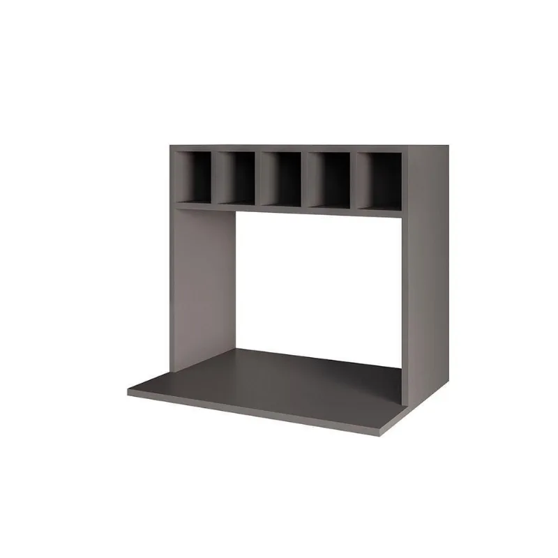 Suporte Para Microondas Com Nicho Adega Para Cozinha Emma 60cm Grafite M12 - D'rossi