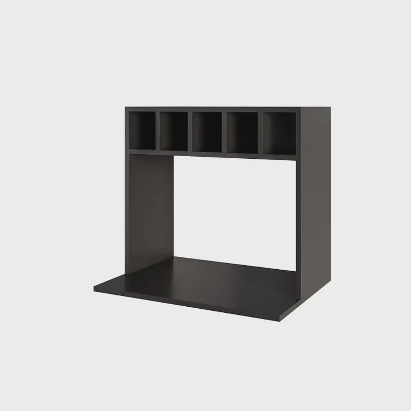 Suporte para Microondas com Nicho Adega para Cozinha Emma 60cm Preto M12 - D'Rossi