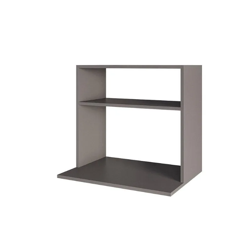 Suporte Microondas Com Nicho Porta Tempero Para Cozinha Louis 60cm M12 - D'rossi Cor Grafite