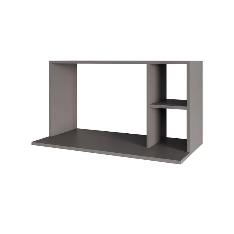 Suporte Microondas Com 2 Nichos Em Mdp Suspenso Zain 80cm Grafite M12 - D'rossi