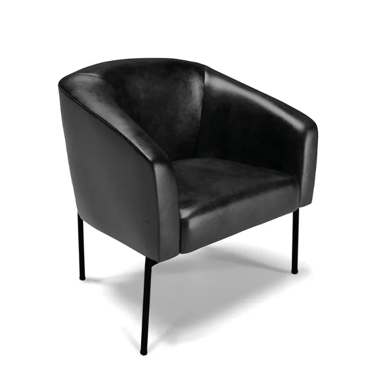 Cadeira Sala de Jantar Pé de Ferro Preto Stella Sintético PU D03 - D'Rossi Preto
