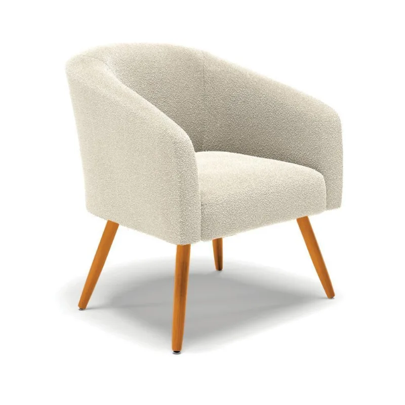 Poltrona Decorativa Pé Palito Castanho Stella Bouclê D03 - D'rossi Cor Verde