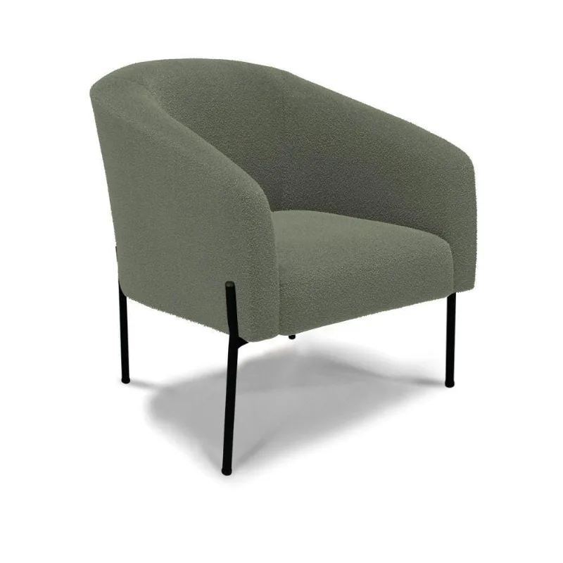 Poltrona Decorativa Pé De Ferro Preto Stella Bouclê D03 - D'rossi Cor Menta