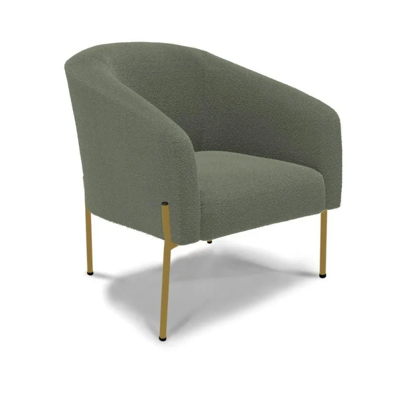 Poltrona Decorativa Pé De Ferro Dourado Stella Bouclê D03 - D'rossi Cor Menta