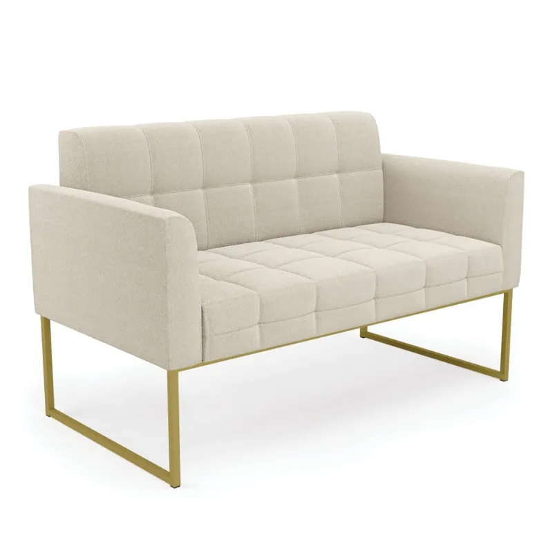 Namoradeira e Poltrona Industrial Dourado Elisa Bouclê D03 - D'Rossi Verde Menta