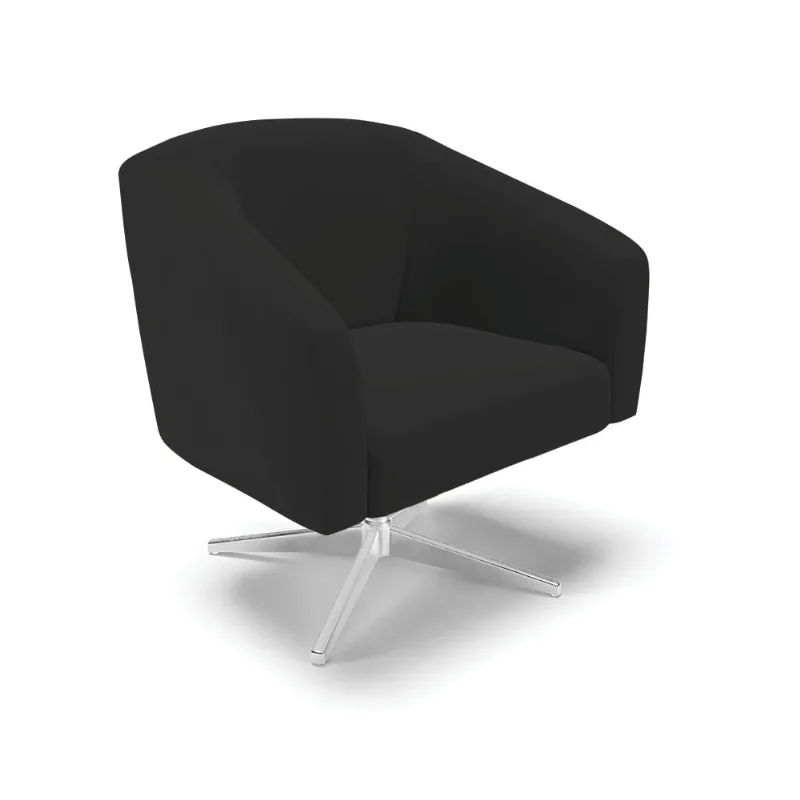 Cadeira Sala de Jantar Giratória Base Cromada Stella Veludo D03 - D'Rossi Preto