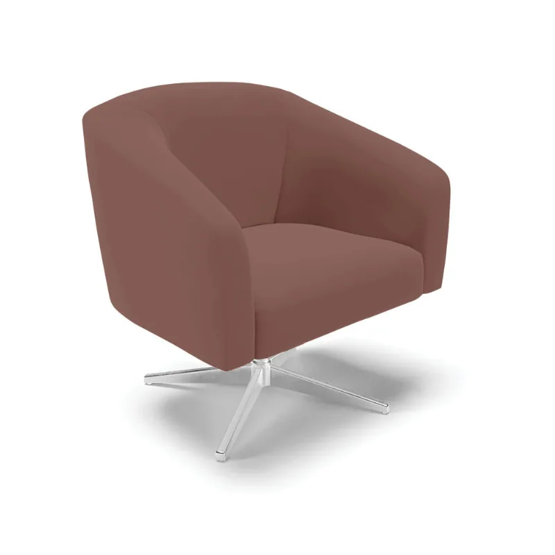 Cadeira Sala de Jantar Giratória Base Cromada Stella Veludo D03 - D'Rossi Rose