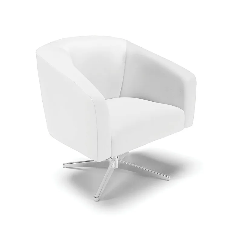 Cadeira Sala de Jantar Giratória Base Cromada Stella Sintético D03 - D'Rossi Branco