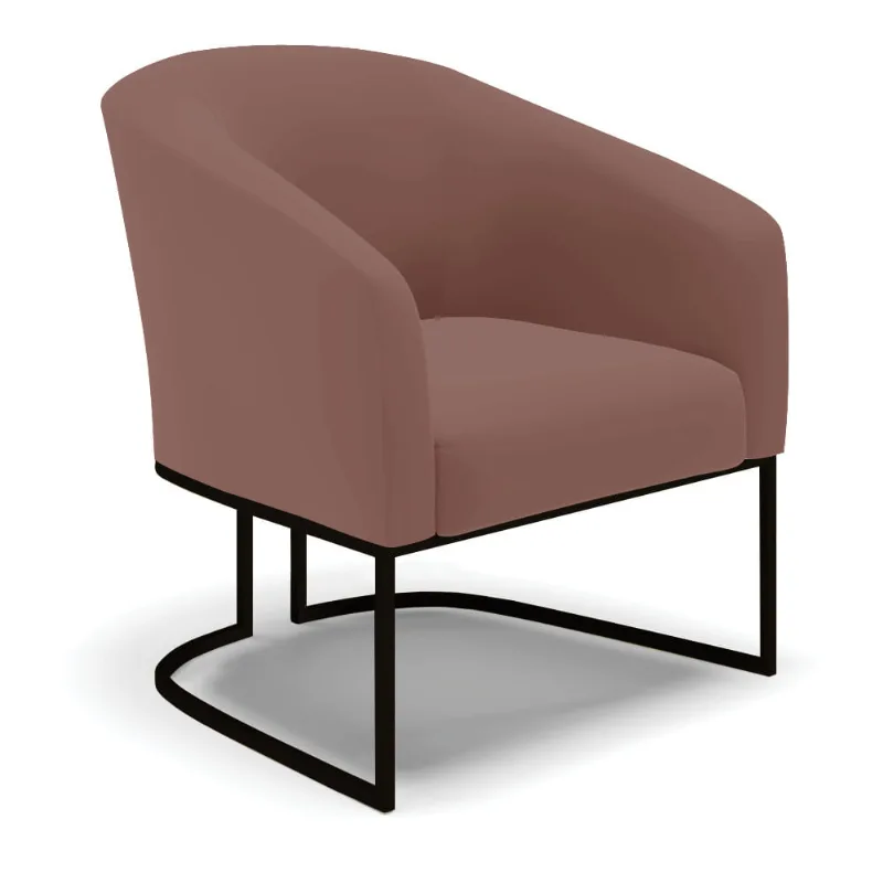 Cadeira Sala de Jantar Base Industrial Preto Stella Veludo D03 - D'Rossi Rose