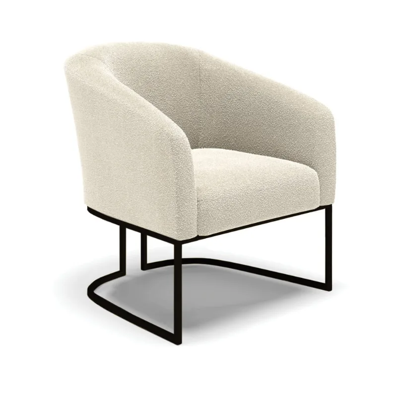 Cadeira Sala de Jantar Base Industrial Preto Stella Bouclê D03 - D'Rossi Verde Pistache