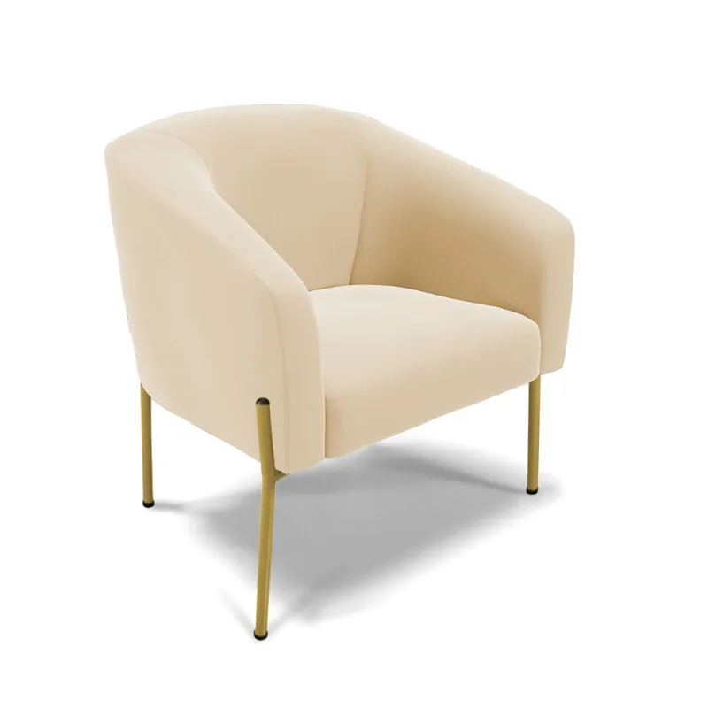 Cadeira Sala de Jantar Pé de Ferro Dourado Stella Suede D03 - D'Rossi Marrom Rato