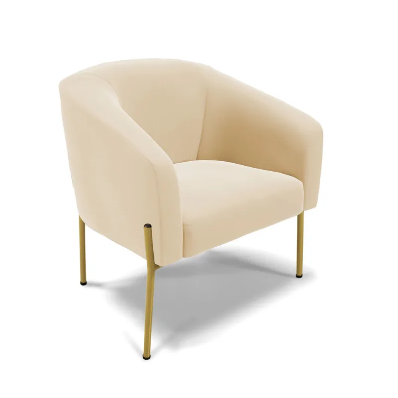 Cadeira Sala de Jantar Pé de Ferro Dourado Stella Suede D03 - D'Rossi Preto