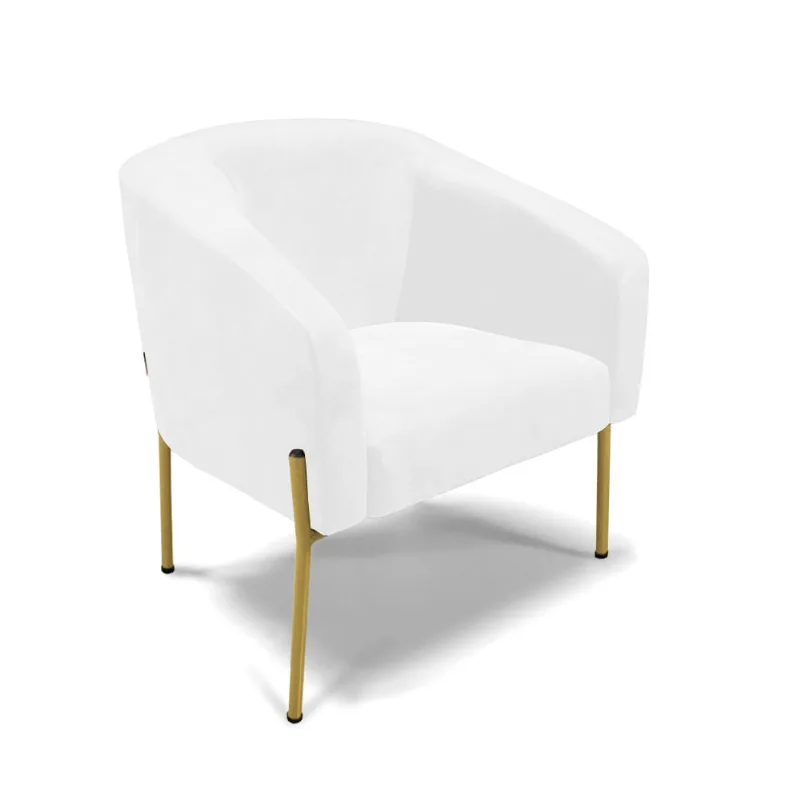 Cadeira Sala de Jantar Pé de Ferro Dourado Stella Sintético PU D03 - D'Rossi Nozes