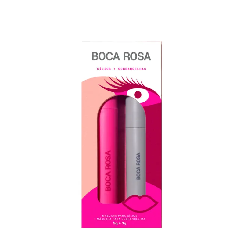 Kit Máscara de Cílios Boca Rosa 5g + Máscara de Sobrancelhas 3g Kit - Boca Rosa
