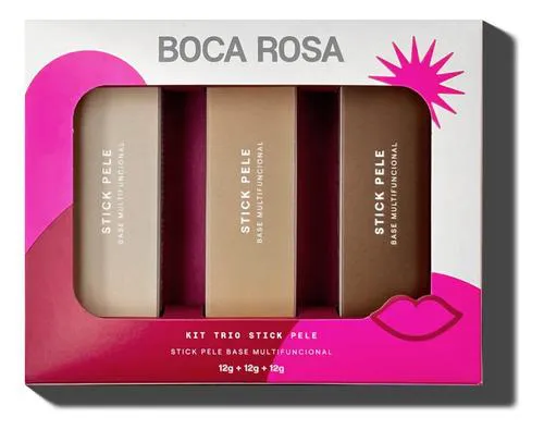 Boca Rosa Trio Stick Pele Base Contorno Corretivo Claro Médio - BR08 | BR15 | BR41