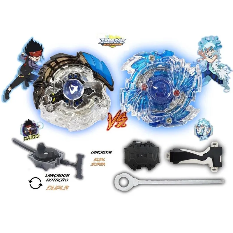 Beyblade Burst Killer Deathscyter Vs Cristal Luinor Lui e Daigo 2 Lançador