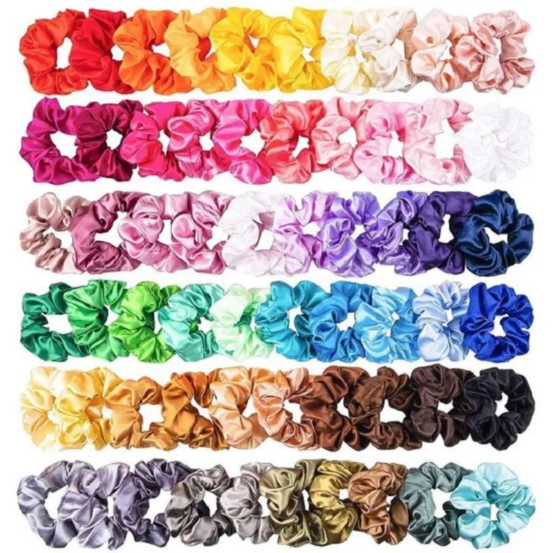 Kit 10 Scrunchies / Xuxinha De Cetim Cores Variadas Cetim