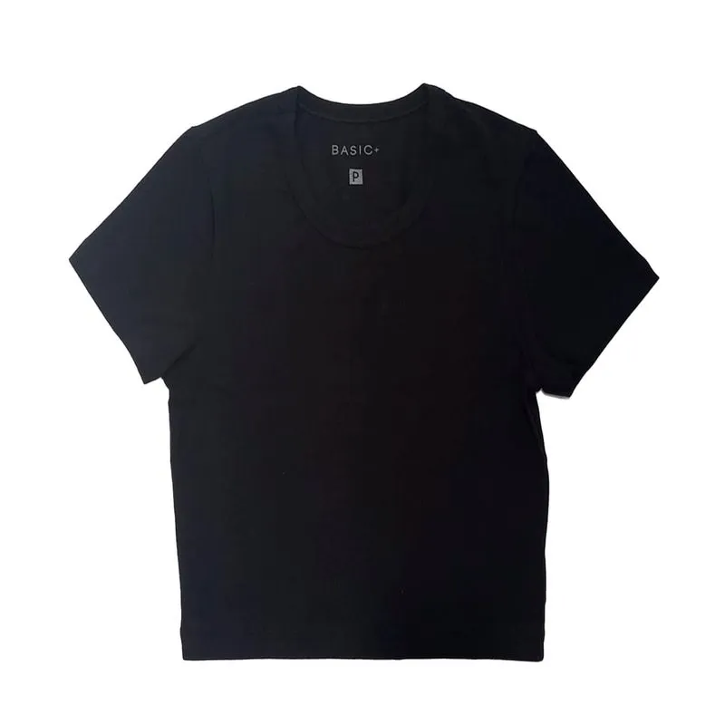 Blusa Cropped Feminina Basic+ R018 Algodão Preta