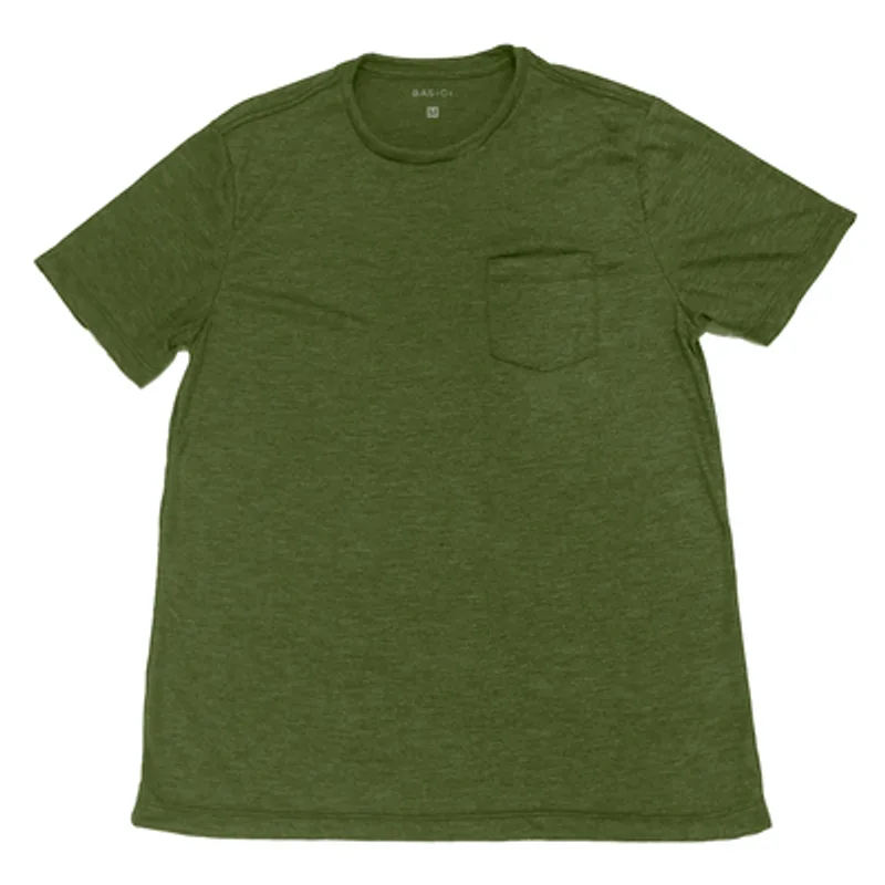Camiseta Manga Curta Basic Plus Poliéster com Viscose Verde Militar G